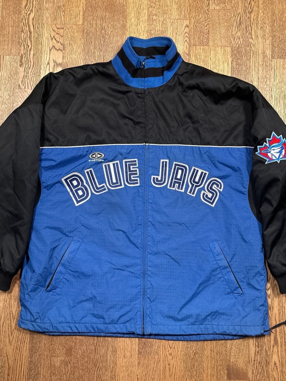 Vintage 90s Easton Toronto Blue Jays Embroidered Fleece Lined Jacket Mens 2XL